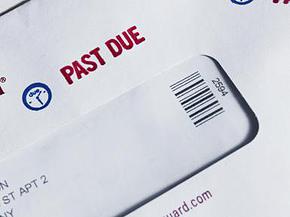 Envelope warning of past dues